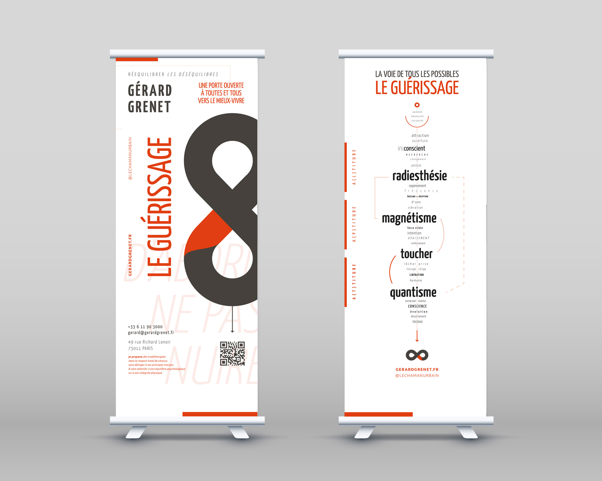 Studio graphique, création de rollup (ou totem) pour salons